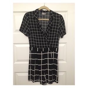 ASOS black and white gridded romper
